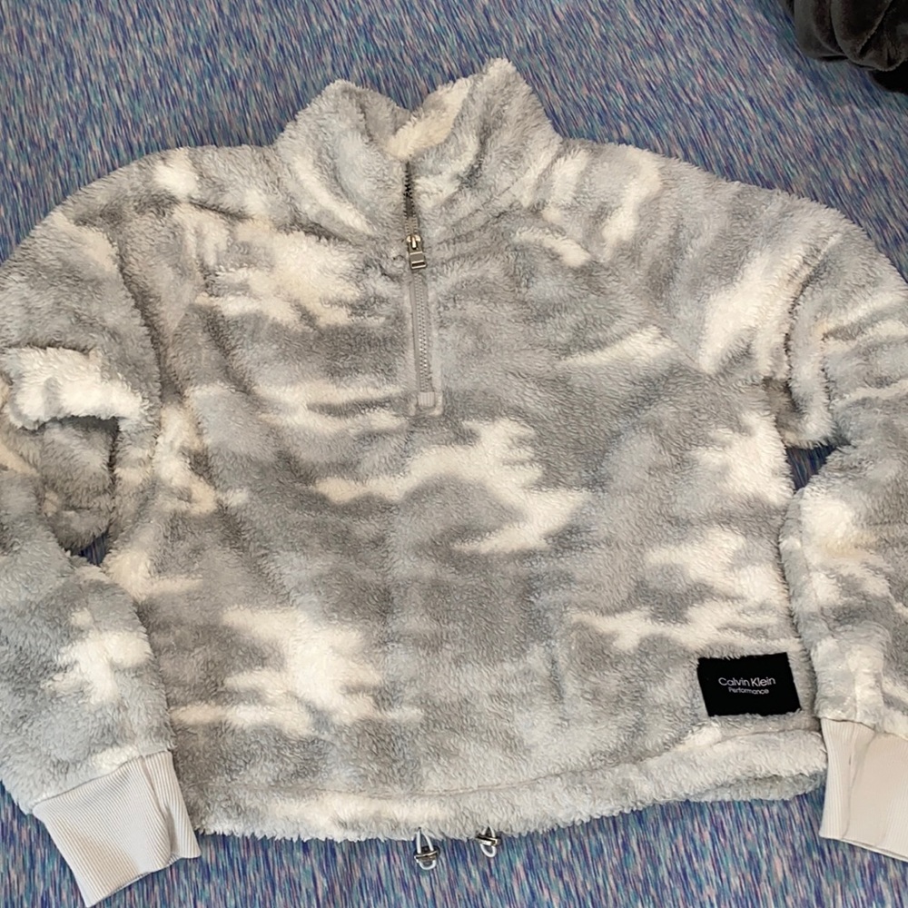 Calvin Klein fuzzy quarter zip up :)